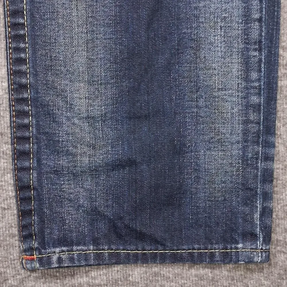True Religion Section Slim Jeans Mens 34x33 Blue Slim Straight Flap Pockets